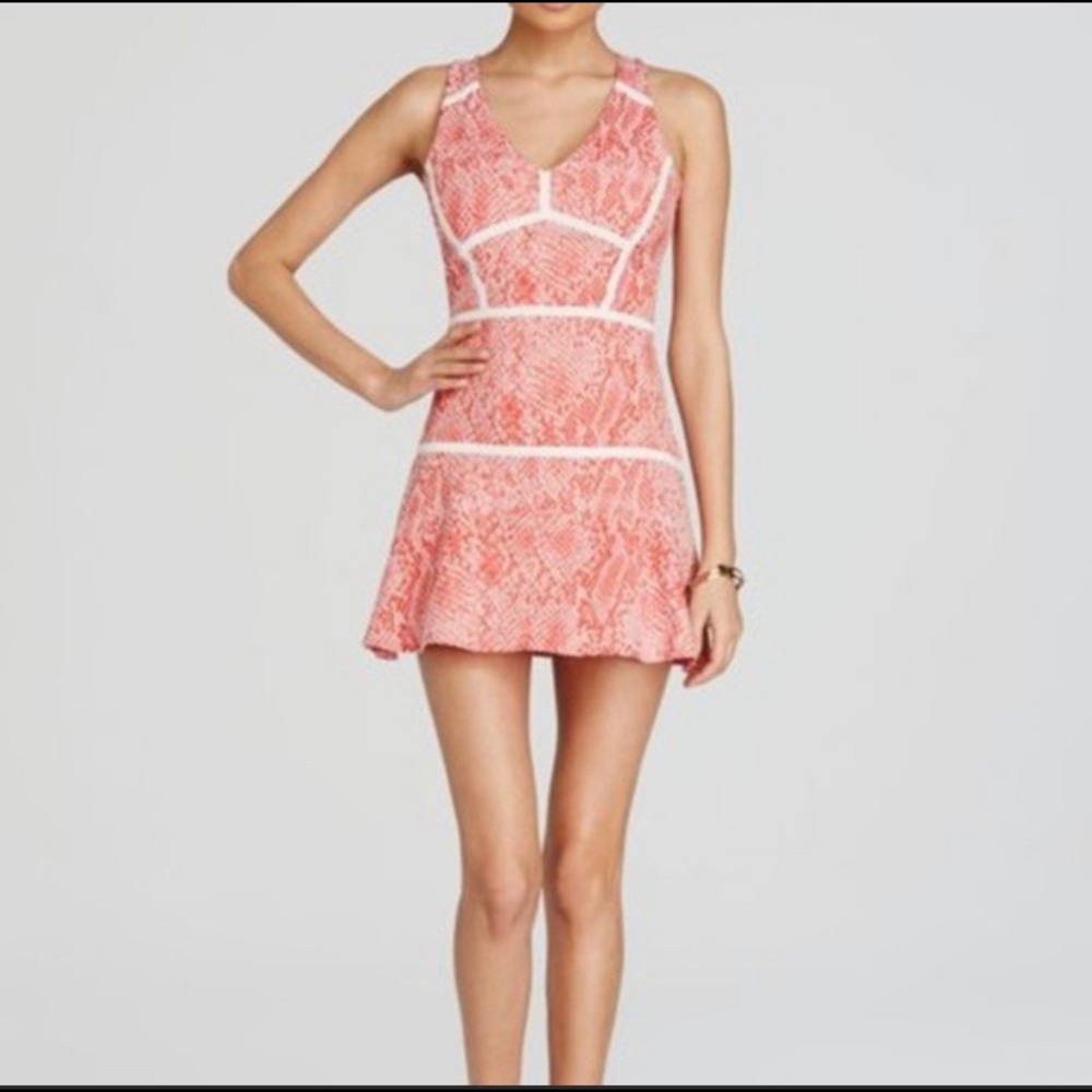EUC- Parker Yonkers Red Snake Skin Dress